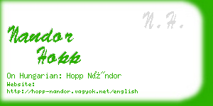 nandor hopp business card